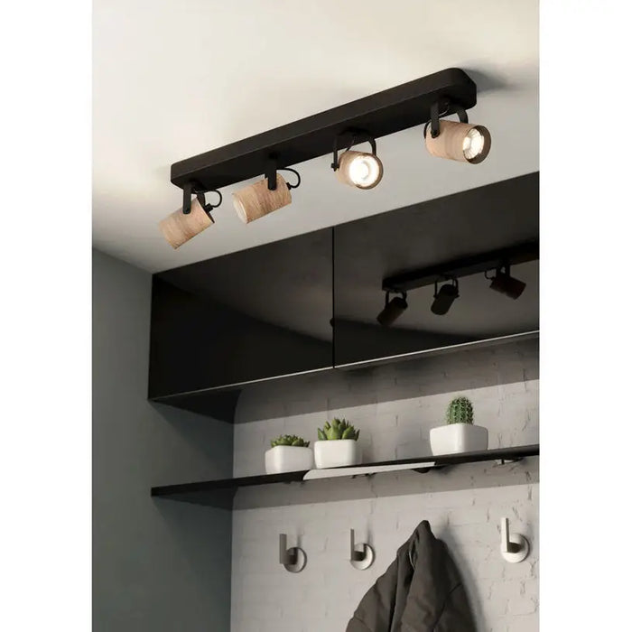 SPOTLIGHT 4XGU10 BLACK EGLO CAYUCA - Спотове<<<Вътрешно осветление<<<Мебели и интериор<<<Praktiker&&&Спотове<<<Вътрешно