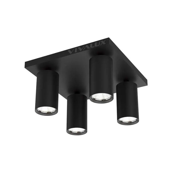 SPOTLIGHT 4XGU10 IP20 BLACK VIVALUX LUX - Спотове<<<Вътрешно осветление<<<Мебели и
