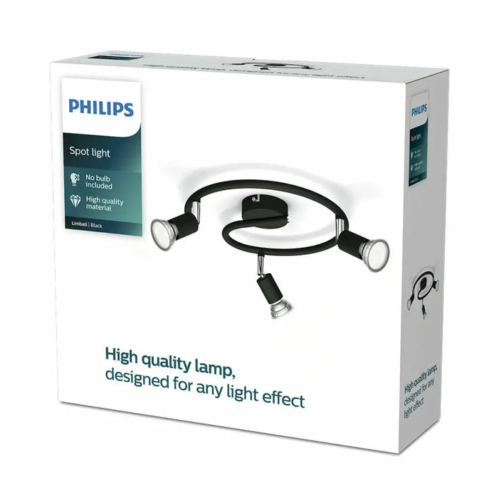 Spotlight Philips limbali Black GU10 (3 Units) - Декорация и Осветление<<<Дом Градина<<<BigBuy&&&Лампи<<<Декорация и
