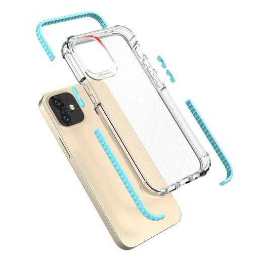Spring Armor clear TPU gel rugged protective cover with colorful frame for iPhone 12 mini blue - Cell phone cases