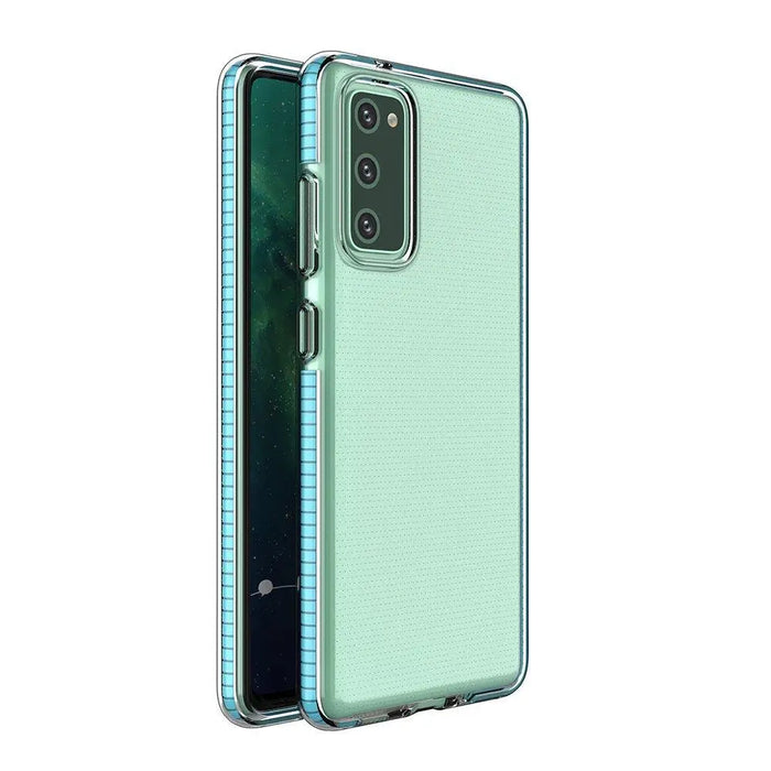 Spring Case clear TPU gel protective cover with colorful frame for Samsung Galaxy A72 4G light blue - Cell phone cases