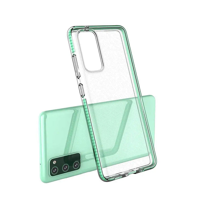 Spring Case clear TPU gel protective cover with colorful frame for Samsung Galaxy A72 4G light blue - Cell phone cases