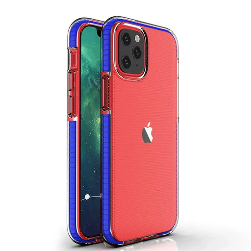 Spring Case clear TPU gel protective cover with colorful frame for iPhone 12 mini dark blue - Cell phone cases