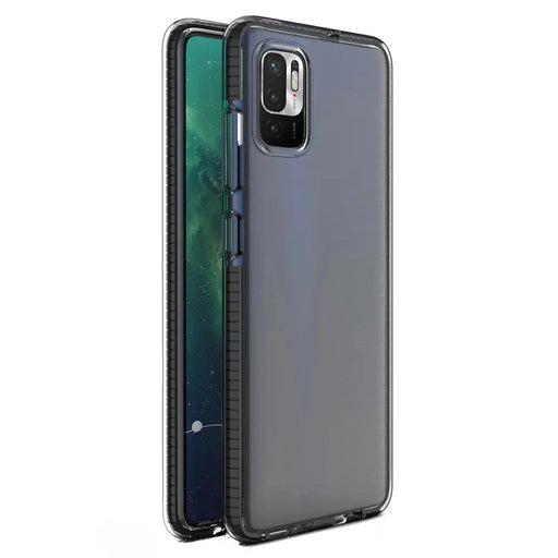 Spring Case clear TPU gel protective cover with colorful frame for Xiaomi Redmi Note 10 5G / Poco M3 Pro black - Cell