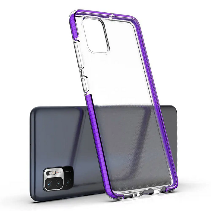 Spring Case clear TPU gel protective cover with colorful frame for Xiaomi Redmi Note 10 5G / Poco M3 Pro black - Cell