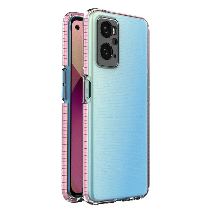 Spring Case Cover for Realme 9i Oppo A36 / A76 / A96 Silicone Cover with Frame light pink - Cell phone cases