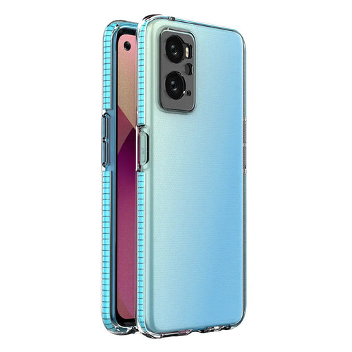 Spring Case Cover for Realme 9i Oppo A36 / A76 / A96 Silicone Cover with Frame Light Blue - Cell phone cases