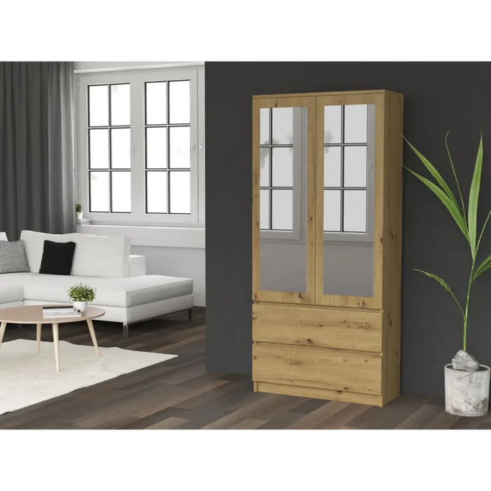 SS-90 Mirror cabinet - Oak Artisan - Openable cabinetsSZF-OTW<<<WardrobesSZF<<<ActionPL