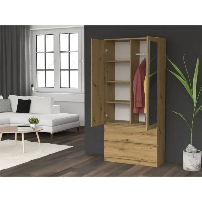SS-90 Mirror cabinet - Oak Artisan - Openable cabinetsSZF-OTW<<<WardrobesSZF<<<ActionPL