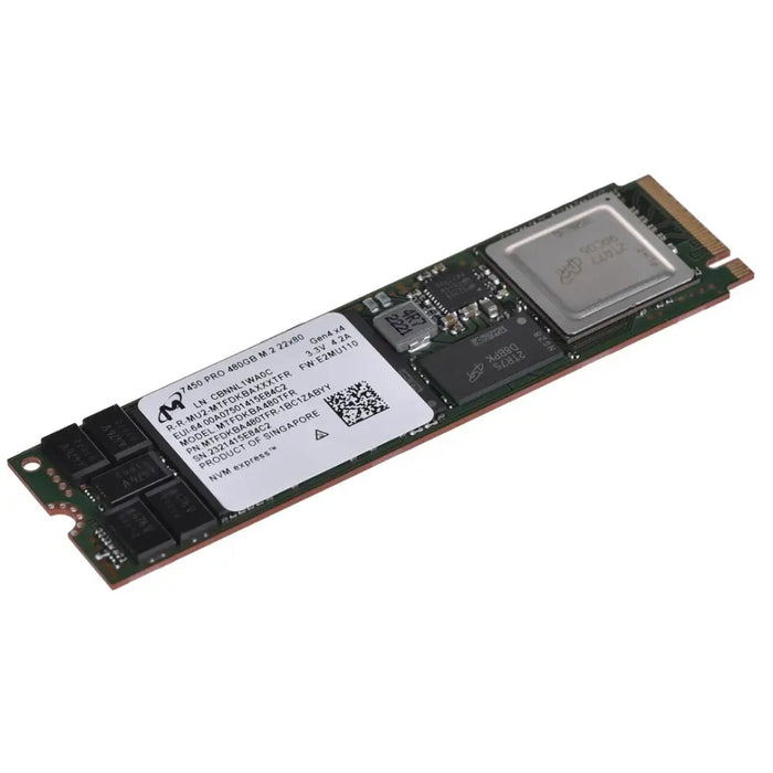 SSD Micron 7450 PRO 480GB M.2 (22x80) NVMe PCI 4.0 MTFDKBA480TFR-1BC1ZABYYR (DWPD 1) - Enterprise SSDs