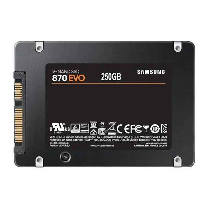 SSD SAMSUNG 870 EVO SATA 2.5’’ 250GB SATA 6 Gb/s MZ-77E250B/EU - Вътрешни SSD 2.5 inch<<<SAMSUNG памети SSD и