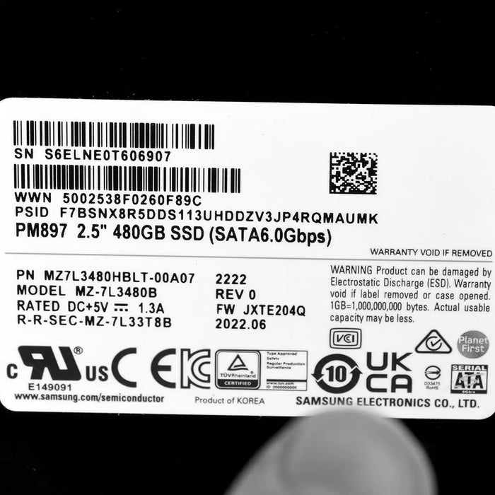 SSD Samsung PM897 480GB SATA 2.5’’ MZ7L3480HBLT-00A07 (DWPD 3) - Enterprise SSDs dedicatedDET-SSD<<<Enterprise