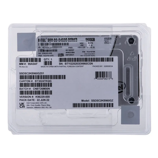 SSD Solidigm (Intel) S4520 960GB SATA 2.5’’ SSDSC2KB960GZ01 (DWPD up to 3) - Enterprise SSDs