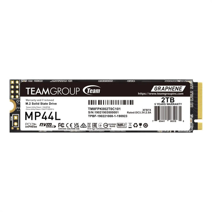 SSD Team Group MP44L M.2 2280 NVMe 2TB PCI-e 4.0 x4 - Solid State Drive (SSD) дискове<<<Компютърни