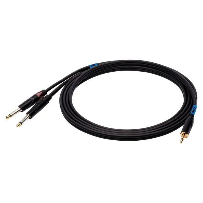 SSQ MIJM1 SS-1813 Cable Jack Stereo 3,5 mm - 2x Jack Mono 6,3 mm 1 m Black - WiresNGL-KAB<<<Sound systemNGL<<<ActionPL