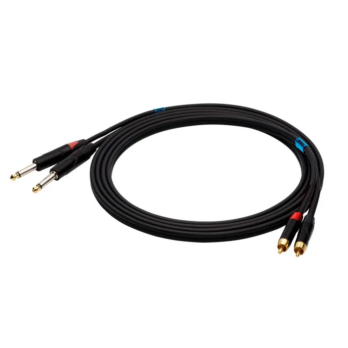 SSQ RCAJM5 - Cable 2x RCA - 2x Jack Mono 6,3 mm 3 m Black - WiresNGL-KAB<<<Sound systemNGL<<<ActionPL