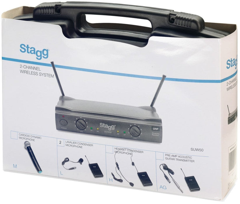Stagg SUW 50 HH FH EU UHF true diversity wireless headset system with 2 channels Black