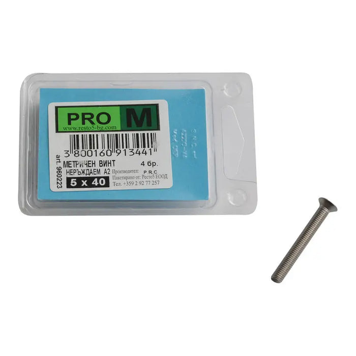 STAINLESS METRIC BOLT 4 PCS PRO M 5 X 40 MM - Болтове и гайки<<<Винтове и болтови съединения<<<Инструменти и