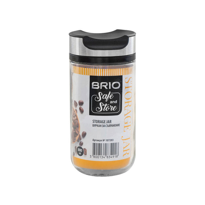 STAINLESS STEEL JAR WITH STAINLESS STEEL LID 800 ML BRIO - Буркани и продукти за консервиране<<<Домашни