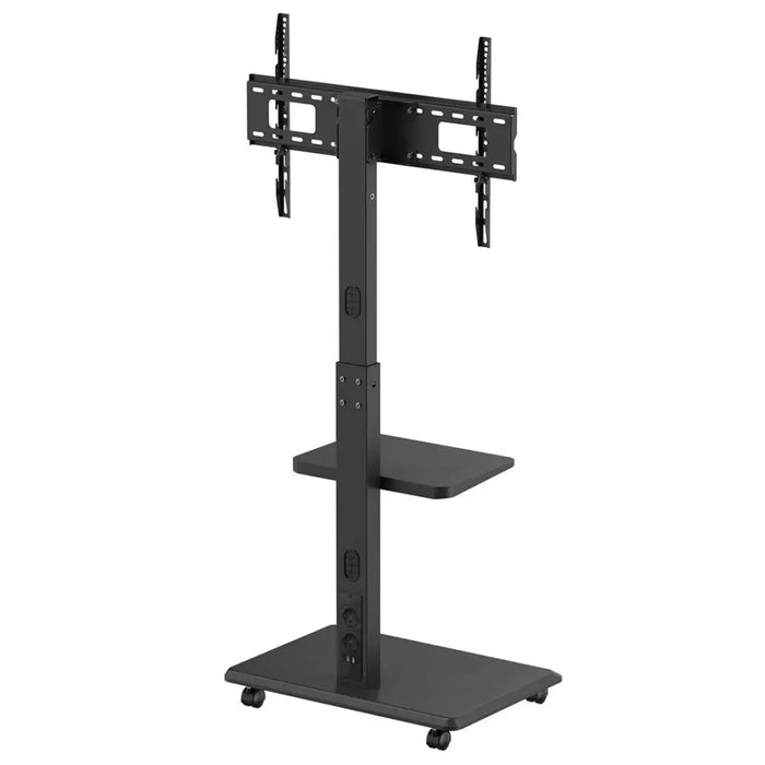 Stand / cart for TV Ergo-Office max. load 50kg / 5kg shelf max. VESA 600x400 built-in power strip black ER-304 B