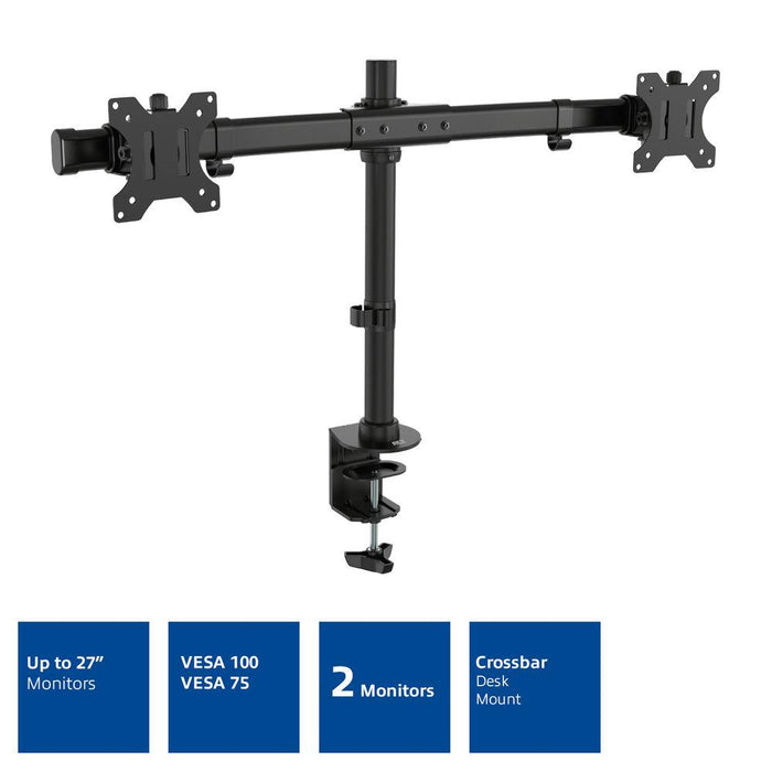 Stand for 2 monitors ACT AC8315 for desk Adjustable 27’’ 10 kg Black - Стойки за монитори<<<Монитори и дисплеи<<<ValiAPI