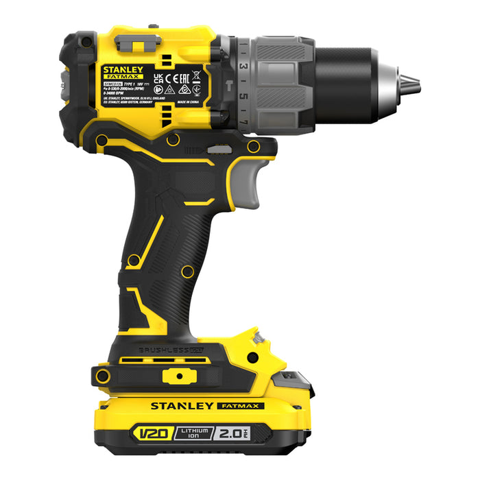 CORDLESS BRUSHLESS IMPACT DRILL STANLEY SFMCD726D2K-QW 18 V, 80.00 nm, NUMBER OF BATTERIES 2, 2.00 Ah, CASE