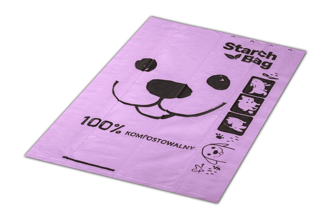 STARCHBAG BIO compostable poop bags lilac – 8x15 pcs