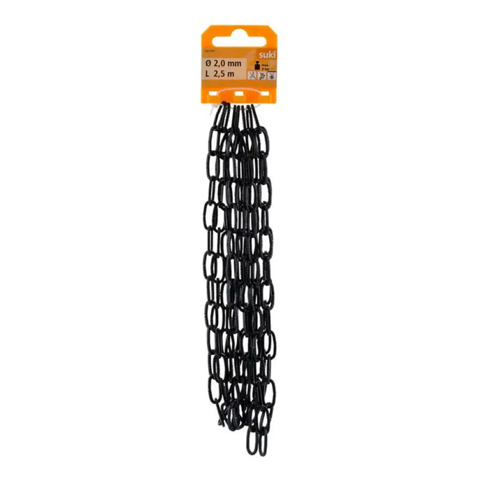 STEEL CHAIN EMBOSSED BLACK 2 MM 2.5 M SUKI - Вериги<<<Въжета и вериги<<<Инструменти и железария<<<Praktiker