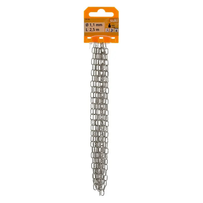 STEEL CHAIN NICKEL 1.1 MM 2.5 M SUKI - Вериги<<<Въжета и вериги<<<Инструменти и железария<<<Praktiker