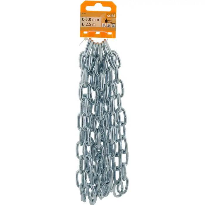 STEEL CHAIN WELDED 5 MM 2.5 M SUKI - Вериги<<<Въжета и вериги<<<Инструменти и железария<<<Praktiker
