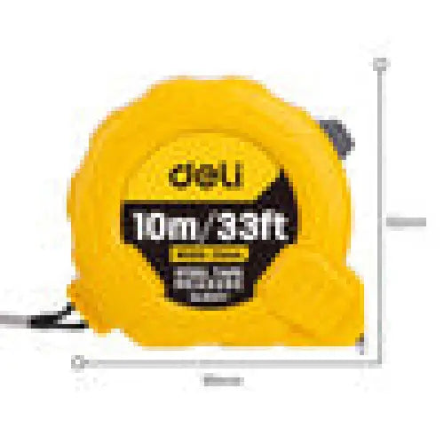 Steel Measuring Tape 10m/25mm Deli Tools EDL9010Y (yellow) - Measuring tools<<<Tools<<<InnproXML
