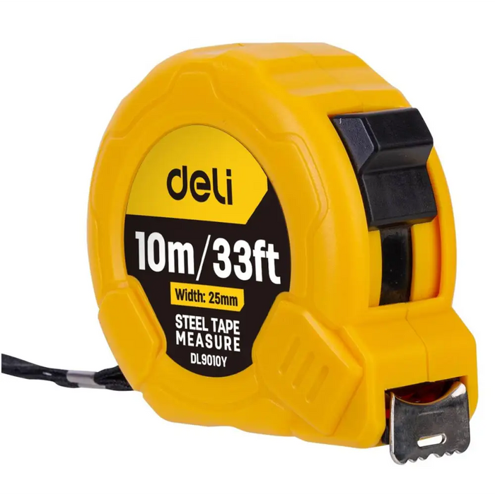 Steel Measuring Tape 10m/25mm Deli Tools EDL9010Y (yellow) - Measuring tools<<<Tools<<<InnproXML