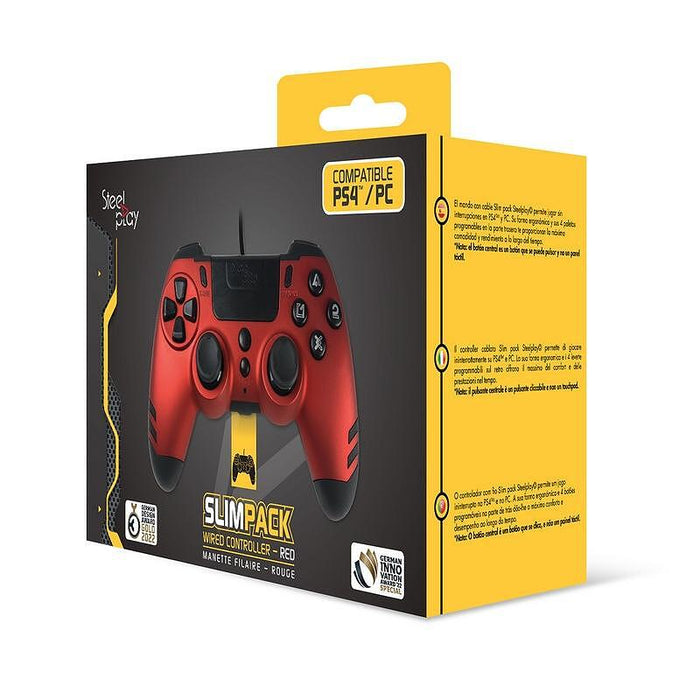 SteelPlay Metaltech Wired Joystick - Ruby Red Slim (PS4)