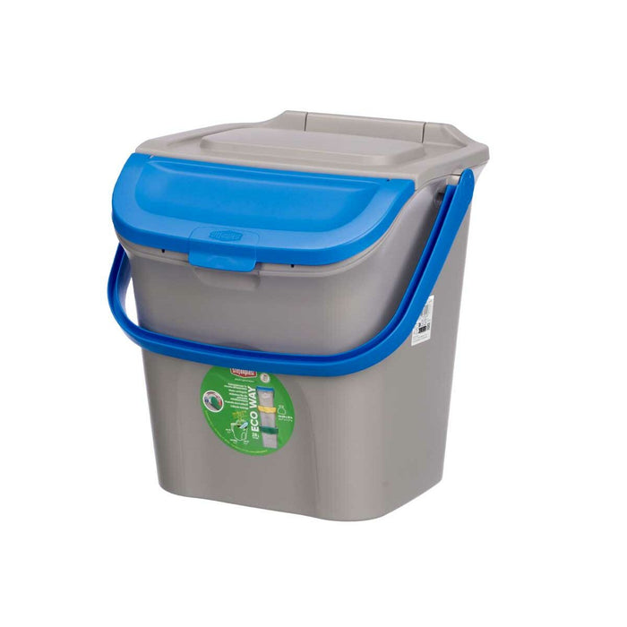Waste bin Stefanplast ECOWAY Blue Grey polypropylene 28 L Stackable (6 Units)