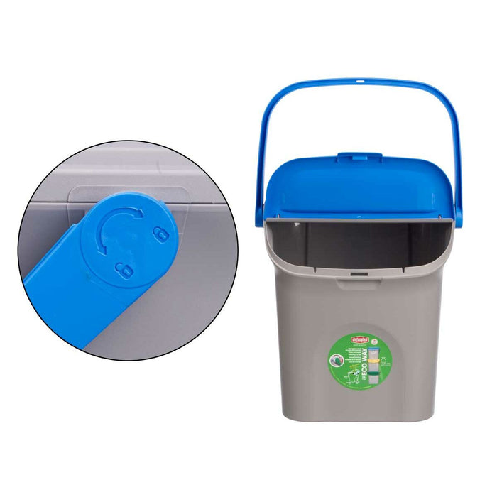 Waste bin Stefanplast ECOWAY Blue Grey polypropylene 28 L Stackable (6 Units)