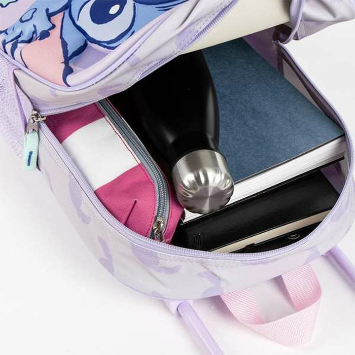 3D School Bag with Wheels Stitch Lilac 25,0 x 31,0 x 10,0 cm