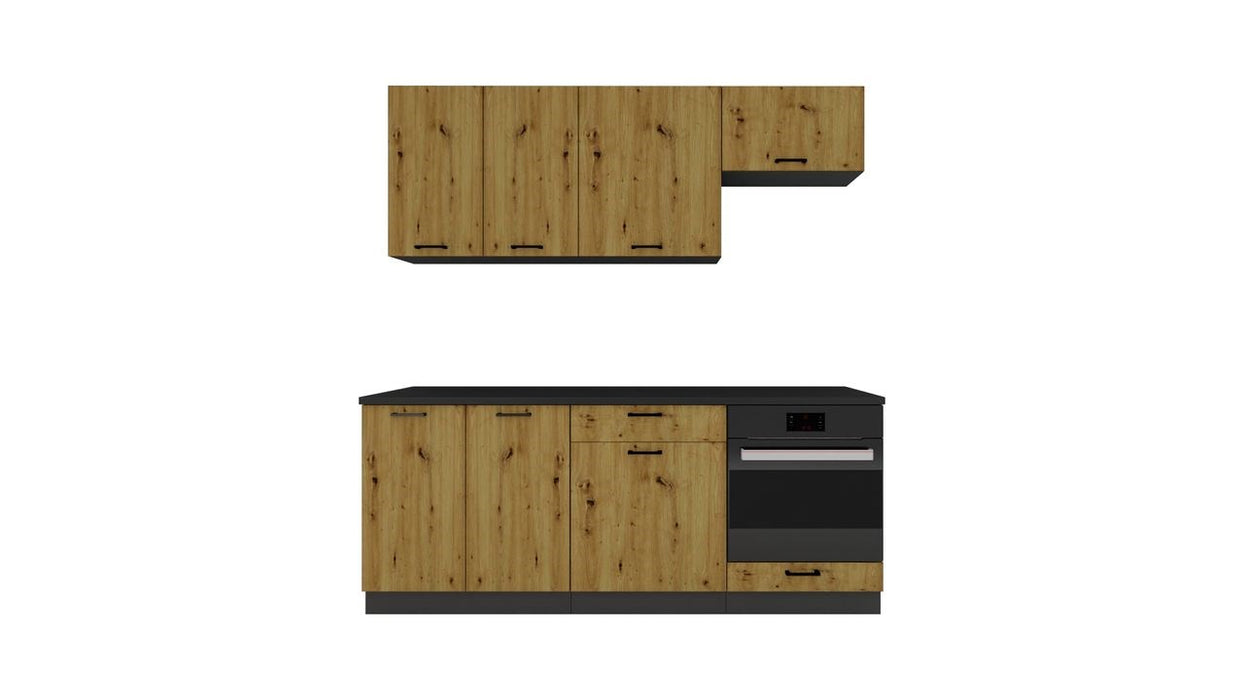 Cosmo Design ANIKA kitchen furniture set, artisan oak/graphite 2.0