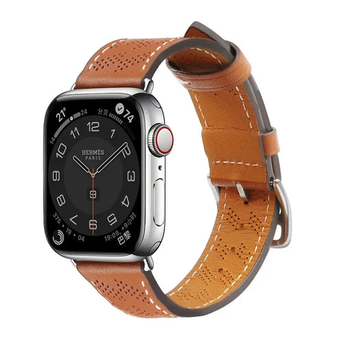 Strap Leather leather strap Apple Watch SE 9 8 7 6 5 4 3 2 1 (41 40 38 mm) band bracelet brown - Cell phone cases