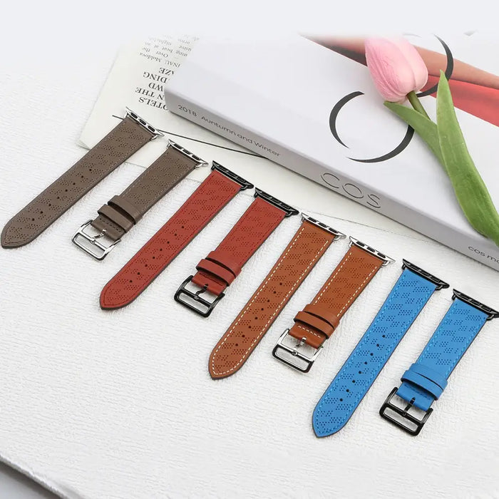 Strap Leather leather strap Apple Watch SE 9 8 7 6 5 4 3 2 1 (41 40 38 mm) band bracelet brown - Cell phone cases