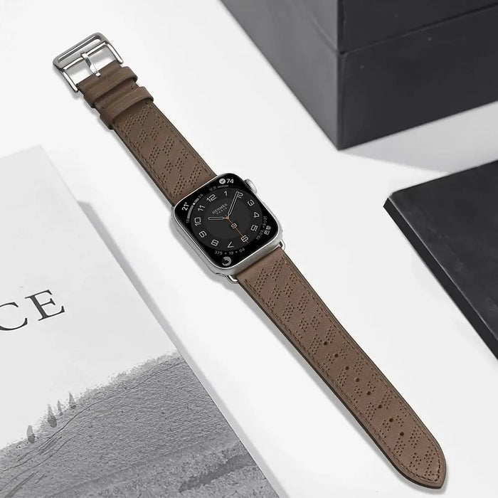 Strap Leather for Apple Watch 38 / 40 / 41 mm band bracelet - dark brown - Smartwatch straps and cases<<<HurtelXML