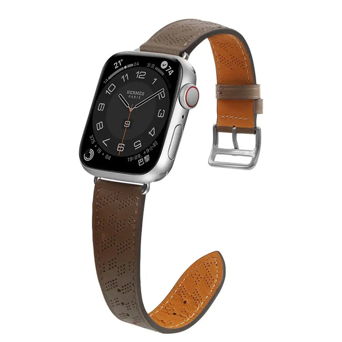 Strap Leather for Apple Watch 38 / 40 / 41 mm band bracelet - dark brown - Smartwatch straps and cases<<<HurtelXML