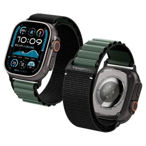 Strap Spigen WBF1 Strap for Apple Watch 44 / 45 / 46 / 49 mm - Black and Green - Other cell phone equipment<<<HurtelXML