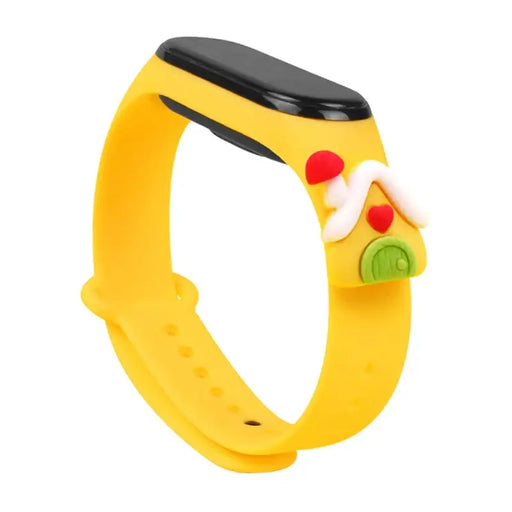 Strap Xmas for Xiaomi Mi Band 3 / 4 Christmas Silicone Strap Bracelet with House - Yellow - Smartwatch straps