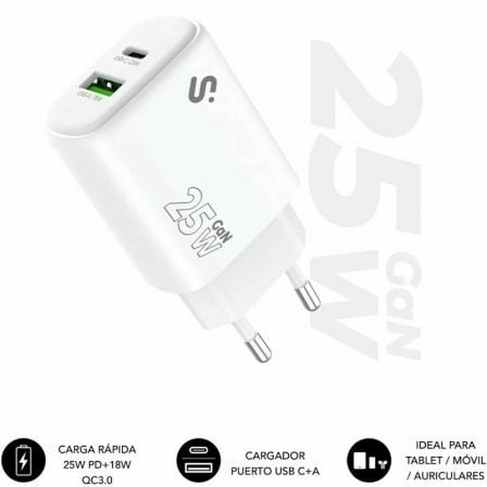 Wall Charger Subblim SUBCHG-6G2510 White 25 W