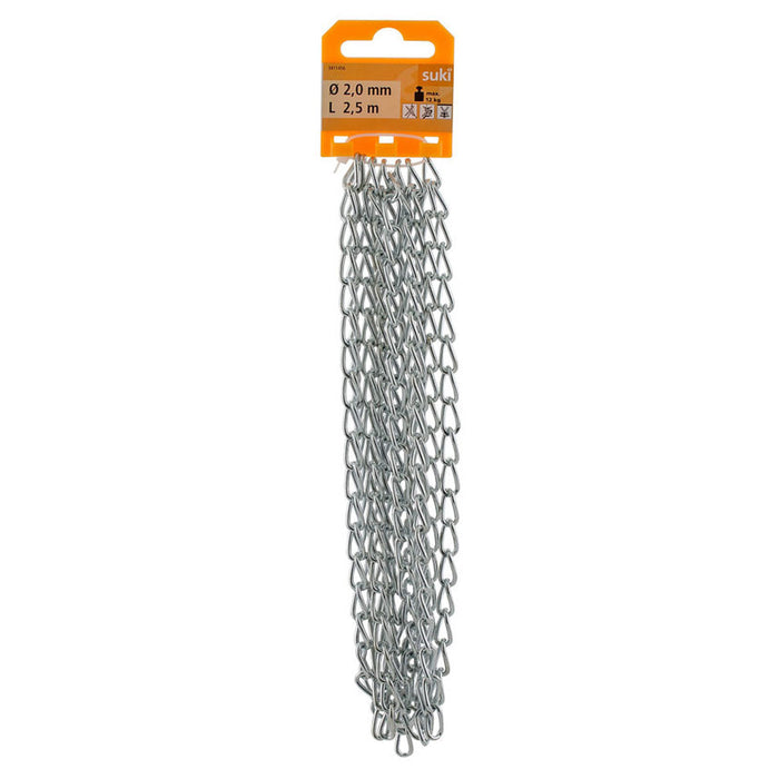 STEEL TWISTED CHAIN GALVANIZED 2.0 MM 2.5 M SUKI