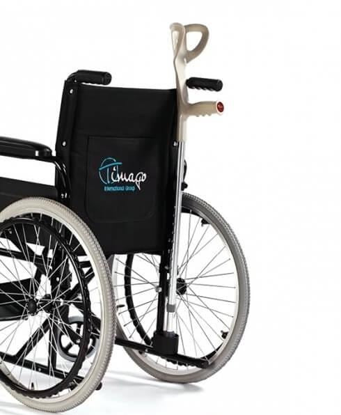 Holder for crutches wheelchair-mounted