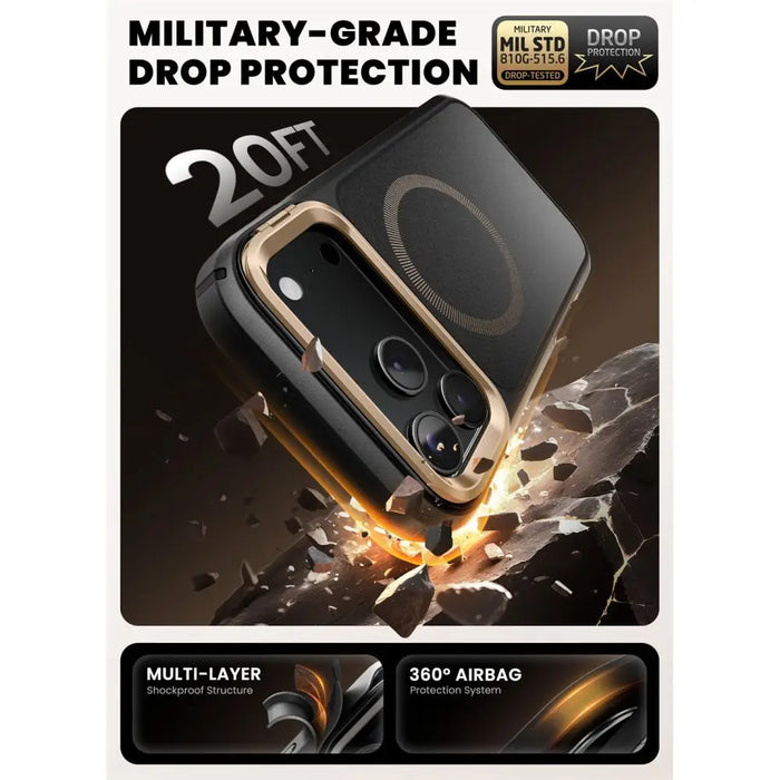 Supcase IBLSN Ares Flip Mag MagSafe Case for iPhone 17 Pro - Gold - Cell phone cases and covers<<<HurtelXML