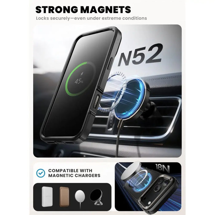 Supcase IBLSN Ares Flip Mag MagSafe Case for iPhone 17 Pro Max - Black - Cell phone cases and covers<<<HurtelXML
