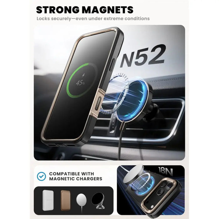 Supcase IBLSN Ares Flip Mag MagSafe Case for iPhone 17 Pro Max - Gold - Cell phone cases and covers<<<HurtelXML