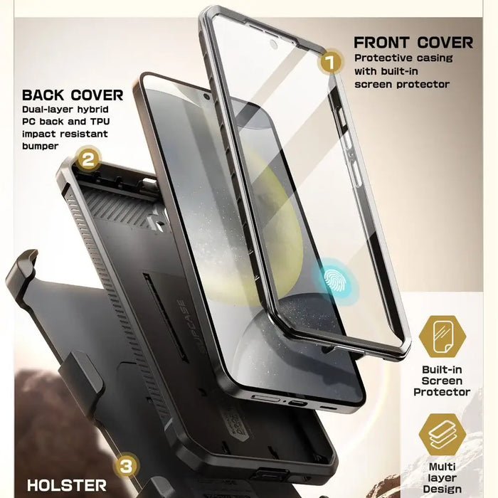 Supcase Unicorn Beetle Pro 2-set Case for Samsung Galaxy S25 - Black - Cell phone cases and covers<<<HurtelXML
